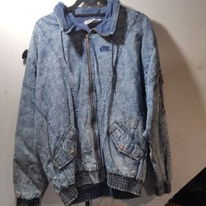 Vintage Nike Force Blue Denim Jacket Men's XL